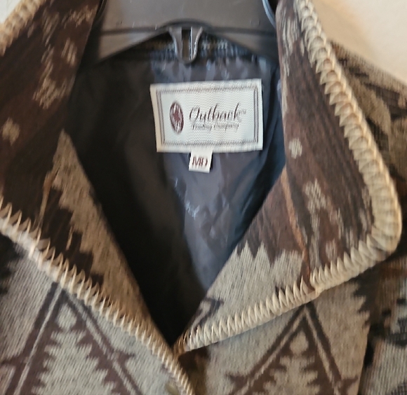 Women’s Brown Southwestern Pattern Utility Jacket - Picture 6 of 10